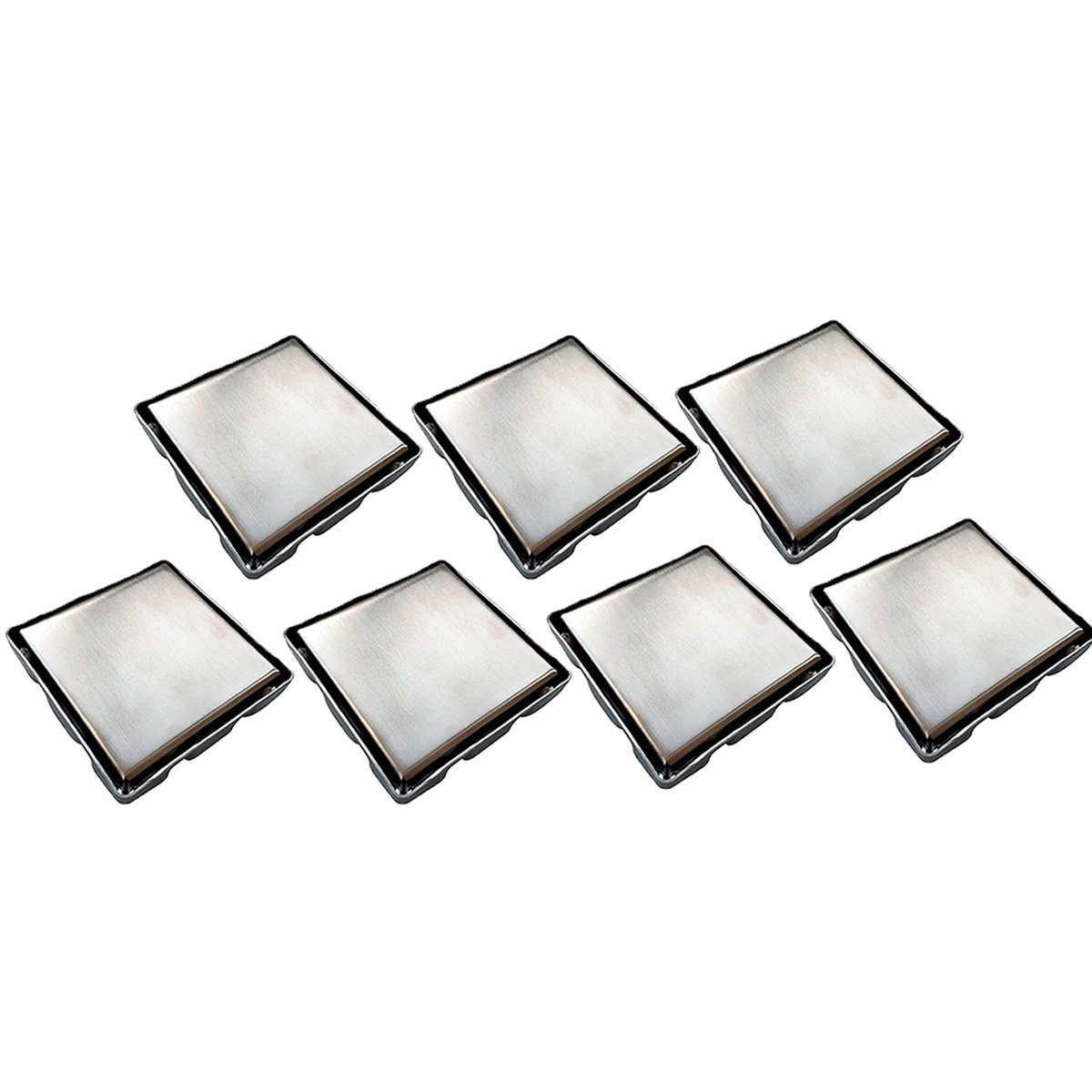 Ralo Oculto Invisivel Aço Inox 15x15 Discreto Anti Odor Kit 7 Uni Banheiro Box Lavabo Varanda Cozinh - 1