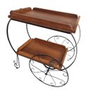 Ver mais imagens de Carrinho de chá grande decoração luxo ferro madeira artesanal rústico