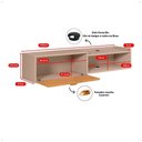 Ver imagem 5 de Rack Home Suspenso 1.20 Estante Tv 42" Bancada Flutuante 1 Porta Nicho Decoração Sala Quarto Retrô