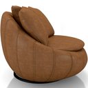Ver imagem 6 de Kit 02 Poltronas Giratórias para Sala de Estar Kira M03 Couríssimo Whisky - Lyam Decor