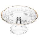 Ver imagem 1 de Prato para Bolo 19 cm de Cristal com Pé New Butterfly com Fio de Ouro Lyor