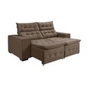 Ver imagem 2 de Sofá Retrátil Reclinável 3 Lugares Pillow em Veludo 1,90m Espuma Premium Sala Estar Amêndoa Veludo