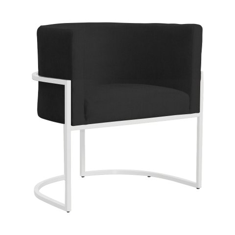 Poltrona Decorativa Luana Base Branca Suede Cores - DS Estofados Poltrona Luana Bordô
