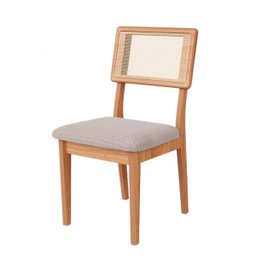 Conjunto Mesa de Jantar Redonda 4 Cadeiras Encosto Tela 100% Mdf Preto Bege Dalla Costa - 9