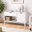 Ver imagem 1 de Buffet Aparador Multiuso 1 Porta e 1 Gaveta London Branco