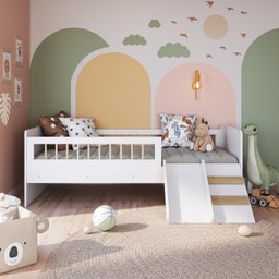 Cama Montessoriana de Solteiro com Escada e Escorrega Affetto - 3