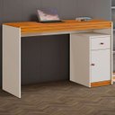 Ver imagem 3 de Escrivaninha 120cm 1 Porta 1 Gaveta Madrid - Mavaular Off White/naturalle