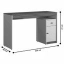 Ver imagem 2 de Escrivaninha 120cm 1 Porta 1 Gaveta Madrid - Mavaular Off White/naturalle