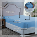 Ver imagem 3 de Forro Cama Casal 400 Fios Poliéster com Elástico Toque Macio:azul Piscina