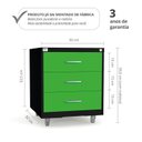 Ver imagem 2 de Gaveteiro de Aço 3 Gavetas com Rodízios com Chave Preto para Escritório Verde