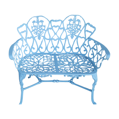 Banco de Jardim Namoradeira Floral 2 Lugares em Alumínio Fundido Unifer Móveis