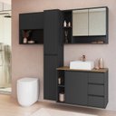 Ver imagem 1 de Conjunto para Banheiro Modulado 168cm com 4 Peças Gabinete Suspenso com Cuba Belagavi