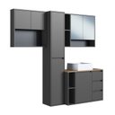 Ver imagem 2 de Conjunto para Banheiro Modulado 168cm com 4 Peças Gabinete Suspenso com Cuba Belagavi