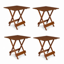 Ver imagem 1 de Kit 4 Mesas Dobráveis 70x70cm em MDF Mel Marrom