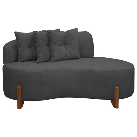 Sofá Orgânico Namoradeira 2 Lugares Feijão Thor 180cm Bouclê:cinza Grafite
