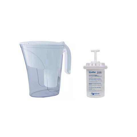 Kit Jarra Purificadora Água Filtro Branca 1,5 Litros Inmetro Vela