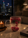 Ver imagem 4 de Caneca de Vidro com Flores 350ml Dupla Parede Colorida Decorativa Elegante para Design Moderno e Del