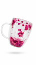 Ver imagem 2 de Caneca de Vidro com Flores 350ml Dupla Parede Colorida Decorativa Elegante para Design Moderno e Del