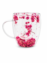 Ver imagem 1 de Caneca de Vidro com Flores 350ml Dupla Parede Colorida Decorativa Elegante para Design Moderno e Del