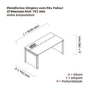 Ver imagem 3 de Escrivaninhas Mesa Escritório PSCPP160 160cm Industrial Branco e Grafito
