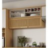 Armário Aéreo de Cozinha 120cm 1 Porta Horizontal Canelada e Nicho Adega New Porto - Itatiaia Freijó - 4