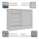 Ver imagem 6 de Cômoda Infantil 1 Porta 4 Gavetas Maya Espresso Móveis