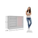 Ver imagem 4 de Cômoda Infantil 1 Porta 4 Gavetas Maya Espresso Móveis Branco/Rosa