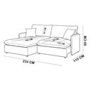Ver imagem 5 de Sofá 3 Lugares Retrátil Reclinável para Sala de Estar 234cm Aden K01 Bouclê Soft Bege - Lyam Decor