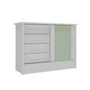 Ver imagem 2 de Cômoda Infantil 1 Porta 4 Gavetas Maya Espresso Móveis Branco/Verde
