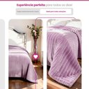 Ver imagem 4 de Kit 2 Mantas Cobertor Casal Luster Canelada 180x220cm Microfibra Super Macio Premium Lilás