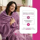 Ver imagem 3 de Kit 2 Mantas Cobertor Casal Luster Canelada 180x220cm Microfibra Super Macio Premium Lilás