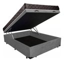 Ver imagem 2 de Cama Box Baú Casal Conforto Suede Cinza + Colchão Casal Conforto Espuma D33 28x138x188