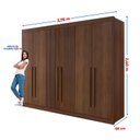 Ver imagem 3 de Guarda-Roupa Casal 6 Portas 6 Gavetas 100% MDF Dobradiça Slow Zeus Plus Marrom/Castanho