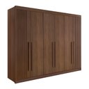 Ver imagem 2 de Guarda-Roupa Casal 6 Portas 6 Gavetas 100% MDF Dobradiça Slow Zeus Plus Marrom/Castanho