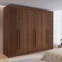 Ver imagem 1 de Guarda-Roupa Casal 6 Portas 6 Gavetas 100% MDF Dobradiça Slow Zeus Plus Marrom/Castanho