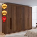 Ver mais imagens de Guarda-Roupa Casal 6 Portas 6 Gavetas 100% MDF Dobradiça Slow Zeus Plus Marrom/Castanho