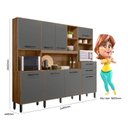 Ver imagem 3 de Kit Cozinha Hortelã Nicioli - Carvalho Rústico/Chumbo