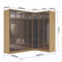 Ver imagem 3 de Guarda-Roupa Módulo 4 Portas + Módulo Canto + Módulo 2 Portas Ravi Marrom/Olmo Italiano