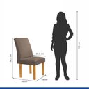 Ver imagem 7 de Conjunto Sala de Jantar Arizona 4 Lugares Tampo em Vidro com Cadeiras Veludo Bege 120cm Cel Móveis