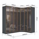 Ver imagem 3 de Guarda-Roupa Modulado Módulo 4 Portas + Módulo Canto + Módulo 2 Portas Ravi Cinza/Grafitto