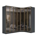 Ver imagem 2 de Guarda-Roupa Modulado Módulo 4 Portas + Módulo Canto + Módulo 2 Portas Ravi Cinza/Grafitto