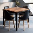 Ver imagem 1 de Mesa Cozinha e Refeitório 90cm x 90cm Pés Metal com 4 Cadeiras Siena Pés Madeira Casa Lar