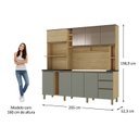 Ver imagem 3 de Cozinha Compacta 205cm MDF 1,5cm com Portas de Vidro Érica Bege/Amendoa/Acqua