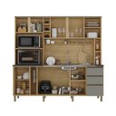 Ver imagem 4 de Cozinha Compacta 205cm MDF 1,5cm com Portas de Vidro Érica Bege/Amendoa/Acqua