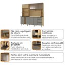 Ver imagem 5 de Cozinha Compacta 205cm MDF 1,5cm com Portas de Vidro Érica Bege/Amendoa/Acqua