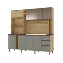 Ver imagem 2 de Cozinha Compacta 205cm MDF 1,5cm com Portas de Vidro Érica Bege/Amendoa/Acqua
