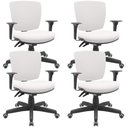 Ver imagem 1 de Kit 04 Cadeiras de Escritório Executiva Office Giratória Preto Baixa Flexi P03 Vinil Branco - Lyam L