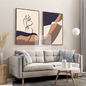 Quadro Abstrato Paixão Casal em Curvas Duo Decorativo