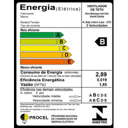 Ventilador Teto New Baby Colors 3 Pás Mdf Branco - 2