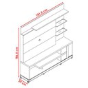 Ver imagem 2 de Estante Home Theater Alan com Rodízios Calacata Off White – Madetec